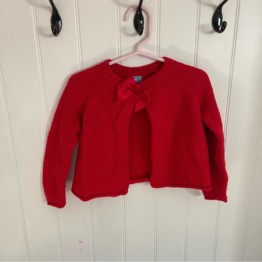 Beautifully vibrant red baby girl sweater! GAP. Excellent condition.